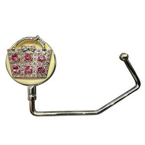 SPRING STREET PURSE HOOK PINK RHINESTONE HANDBAG DESIGN HANDBAG HANGER